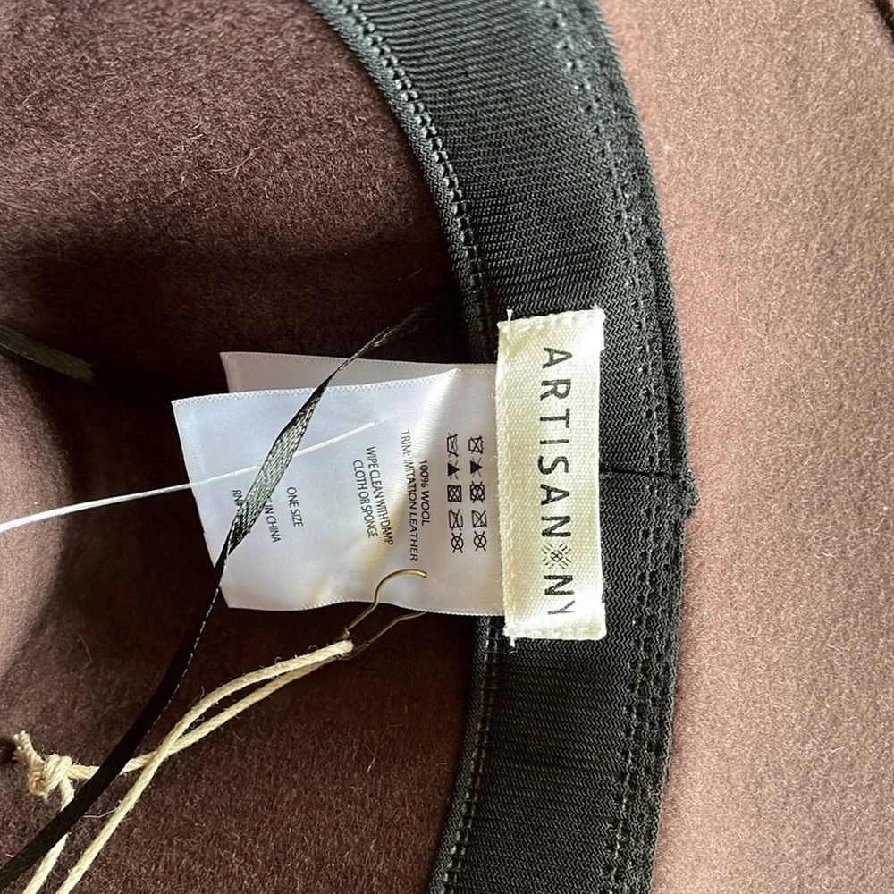NWT ARTISAN NY 100% Wool Adjustable Hat Brim Brown / Chocolate